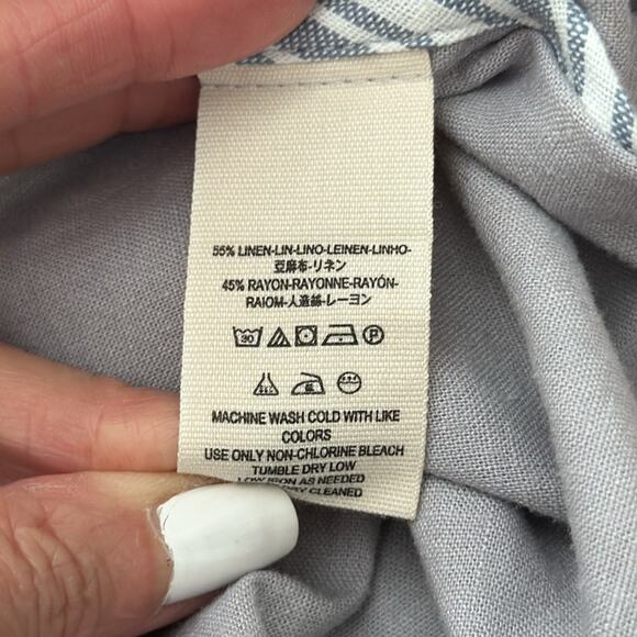 Free People Meet Me In Montauk Sky Gray Linen Button Up Duster Trench Coat - Picture 5 of 5